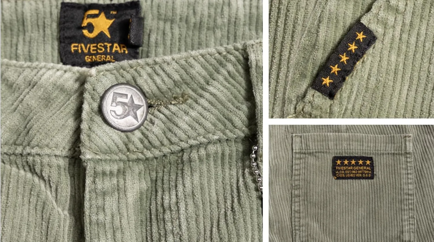 FIVESTAR GENERAL Women's Carpenter Cargo Corduroy Pant, Low-Rise, Sits Below Waist, Button Closure with Zipper Fly