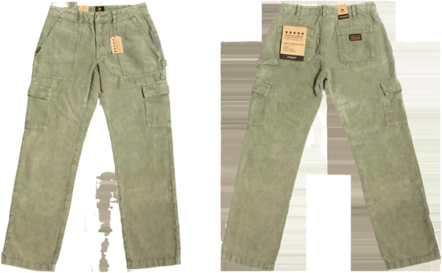 FIVESTAR GENERAL Women's Carpenter Cargo Corduroy Pant, Low-Rise, Sits Below Waist, Button Closure with Zipper Fly