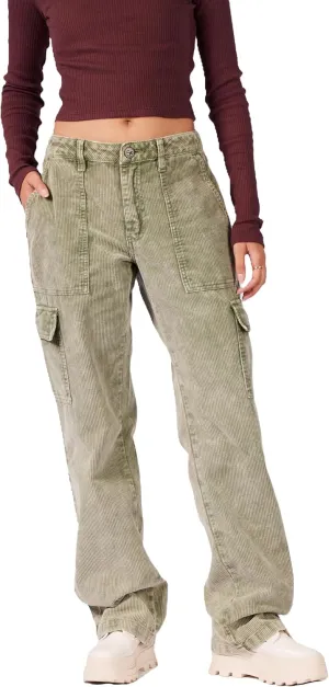 FIVESTAR GENERAL Women's Carpenter Cargo Corduroy Pant, Low-Rise, Sits Below Waist, Button Closure with Zipper Fly