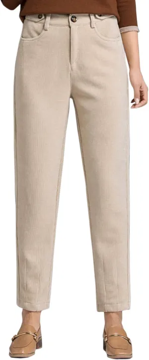 Flygo Womens High Waisted Tapered Corduroy Harem Pants Trousers