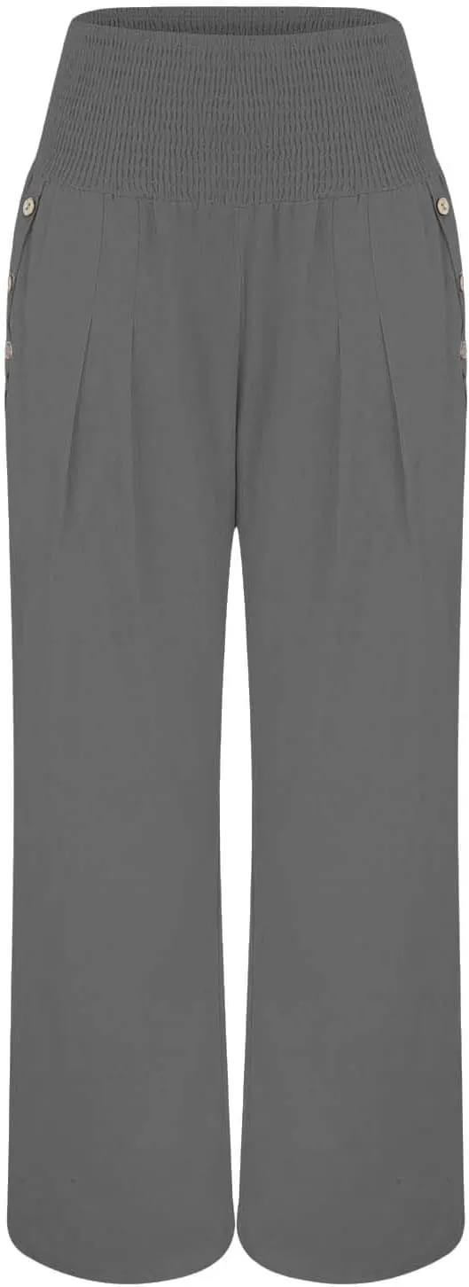 FZVYD Tummy Control Women High Waist Lounge Pants Casual Wide Leg Boho Trouser 2025 Summer Drawstring Sweatpants with Pocket