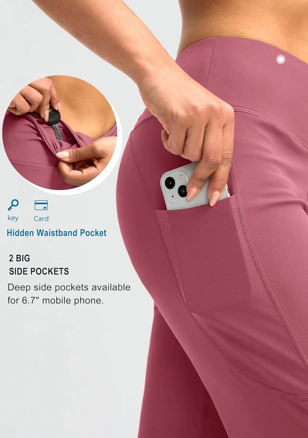 G Gradual Capri Pants for Women High Waist Workout Yoga Pants with Pockets Tummy Control Leggings Crop Straight