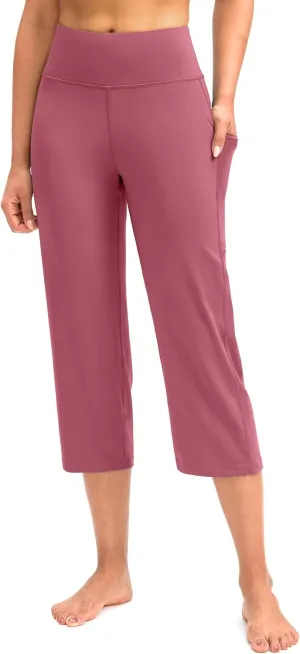 G Gradual Capri Pants for Women High Waist Workout Yoga Pants with Pockets Tummy Control Leggings Crop Straight