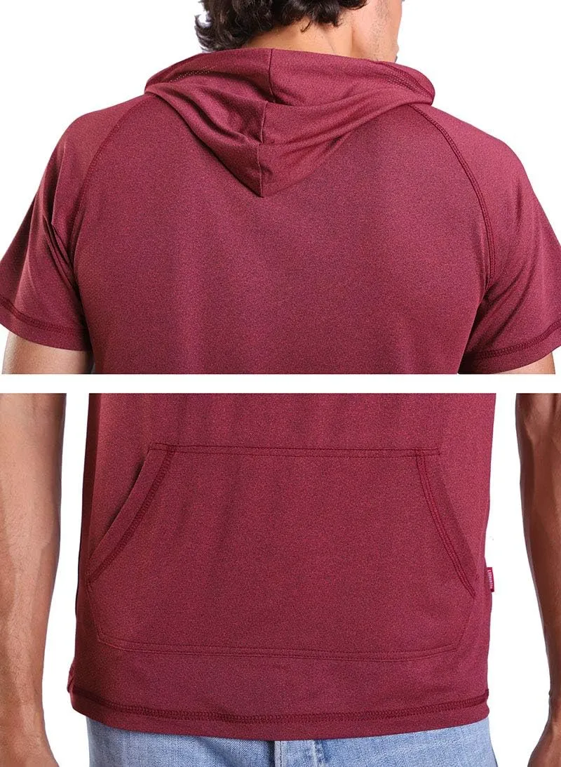 Gary Com Men's Short Sleeve Hoodie T-Shirt Pullover Workout Sweatshirt with Pocket