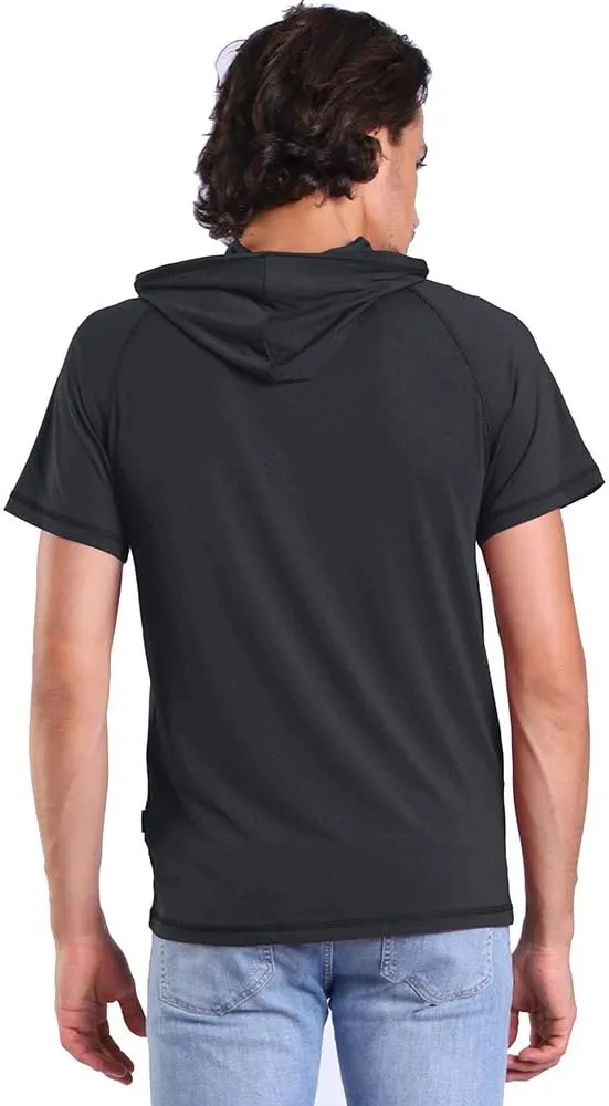 Gary Com Men's Short Sleeve Hoodie T-Shirt Pullover Workout Sweatshirt with Pocket