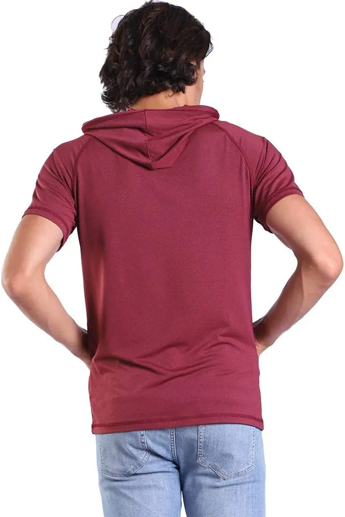 Gary Com Men's Short Sleeve Hoodie T-Shirt Pullover Workout Sweatshirt with Pocket