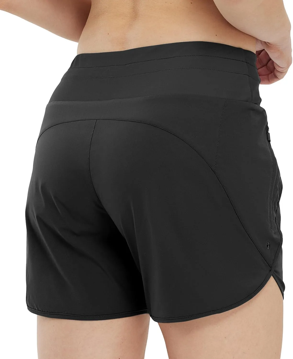 Gopune Women's 5" High Waisted Swim Board Shorts with Zipper Pockets UPF 50  Quick Dry Beach Trunks with Liner