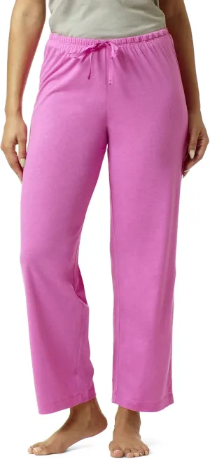 HUE Women's Long Sleepwell Basic Printed Knit Performance Sleep Pajama Pant, Made with Temperature Regulating Technology