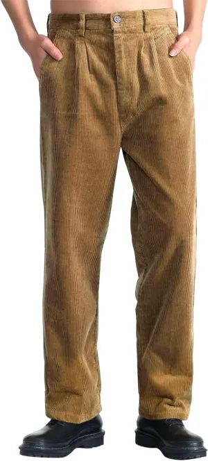 IDEALSANXUN Mens Corduroy Pants Casual Straight Leg Pleated Dress Pants