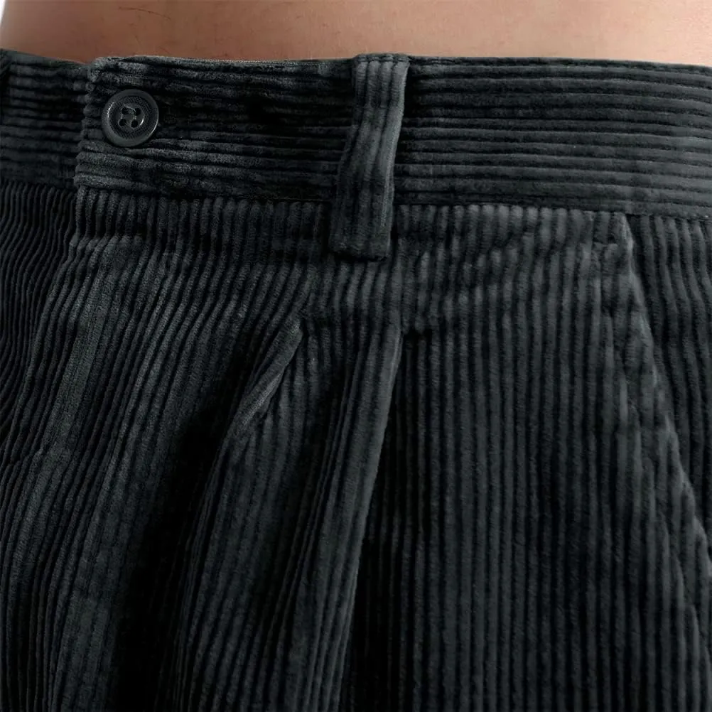 IDEALSANXUN Mens Corduroy Pants Casual Straight Leg Pleated Dress Pants