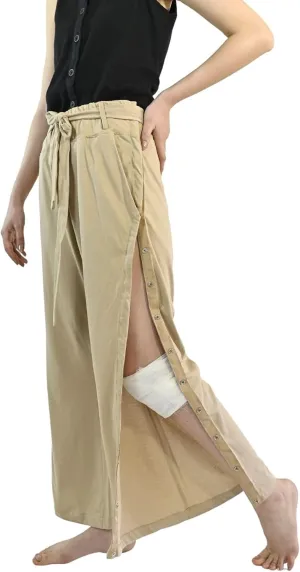 Inspired Comforts Women Tearaway Post Surgery Recovery Pajama Pants with Side Snaps & Pockets
