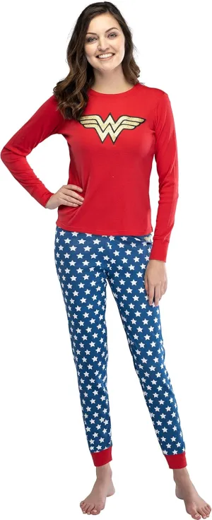 INTIMO Womens Wonder Woman Glitter Logo Pajama Set