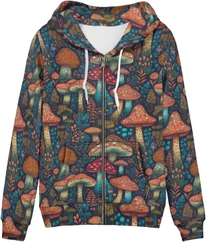 Irisjudy Color Stripes Zip up Hoodies for Women, Monet Art Sport Sweatshirt Women Ladies Hooded Tops for Spring Fall
