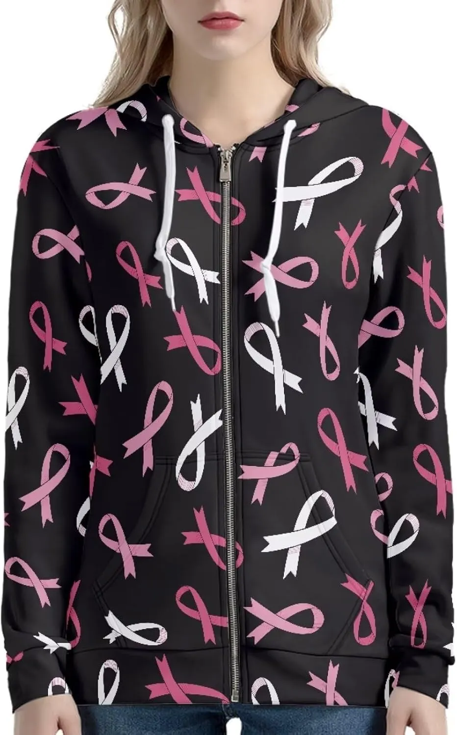 Irisjudy Women's Loose-Fit Hoodies Plus Size, Dog Paws Zipper Sweatshirt for Gym Fitness Indian Tribal Long-Sleeve Tops