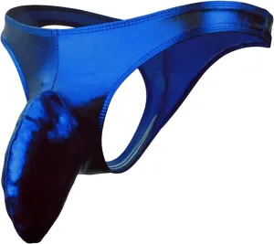 JEsilunmaMY Shiny Leather Briefs for Men Low Rise Elephant Nose Bulge Pouch Thongs Athletic Supporter G-Strings Underwear