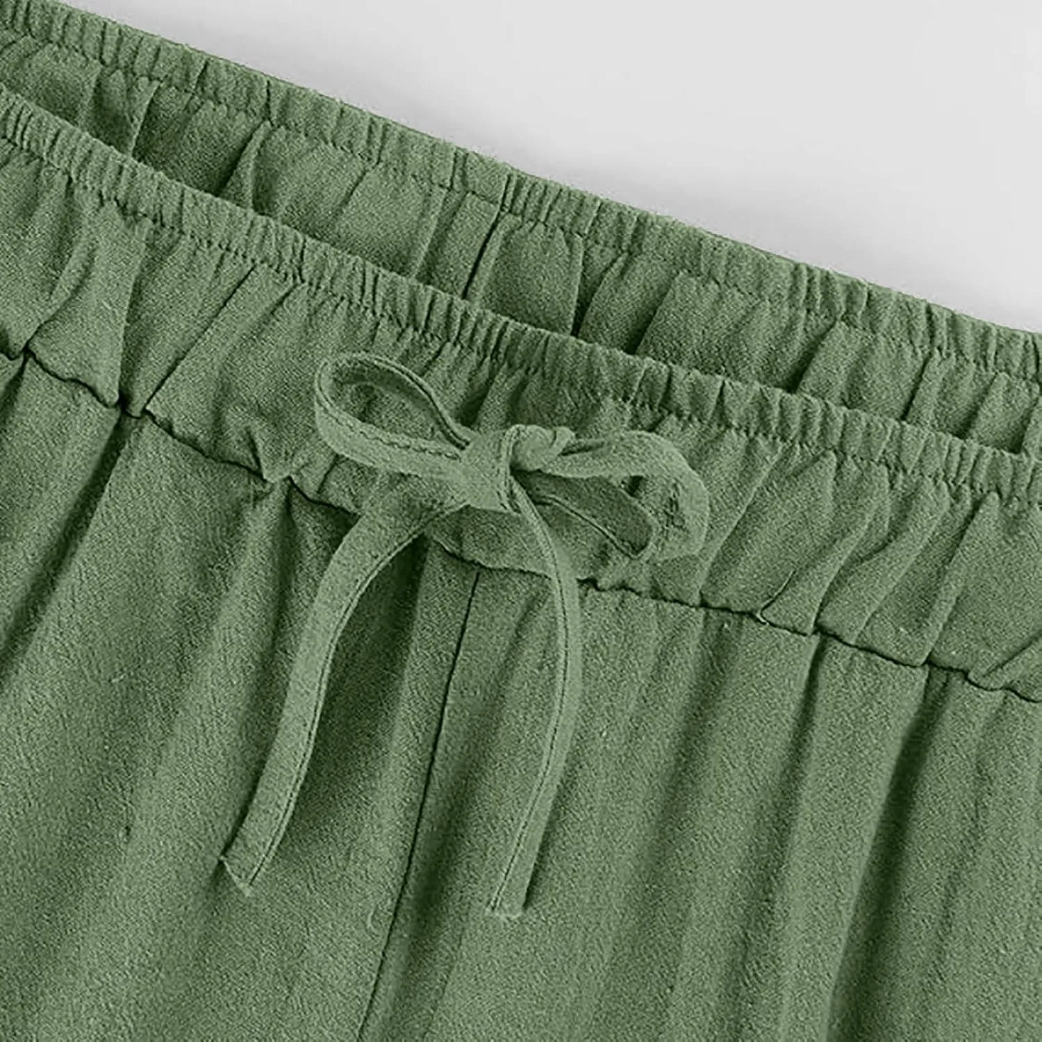 jovati Wide Leg Casual Pants for Womens Straight Leg High Waist Trousers Boho Cotton Linen Flowy Palazzo Pants