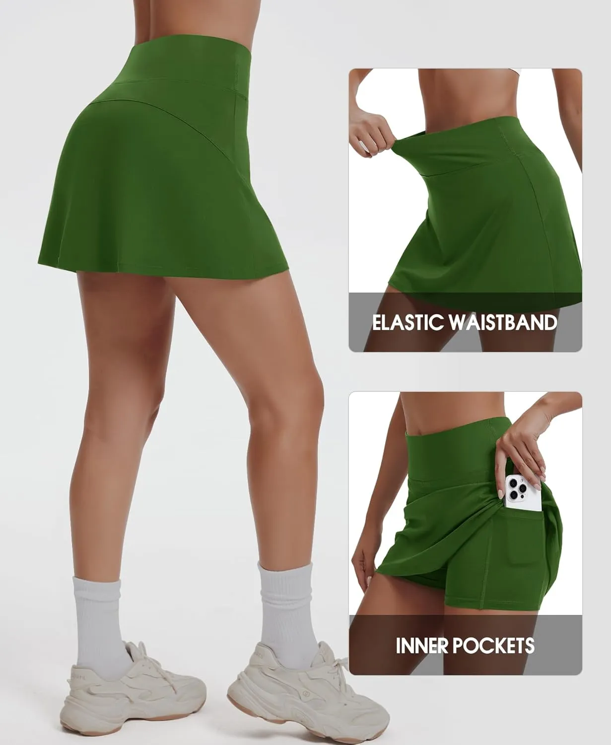 JoyGirl Tennis Skirts with Shorts Women Golf Skirt High Waisted Athletic Skort with Pockets Casual Mini Skirts