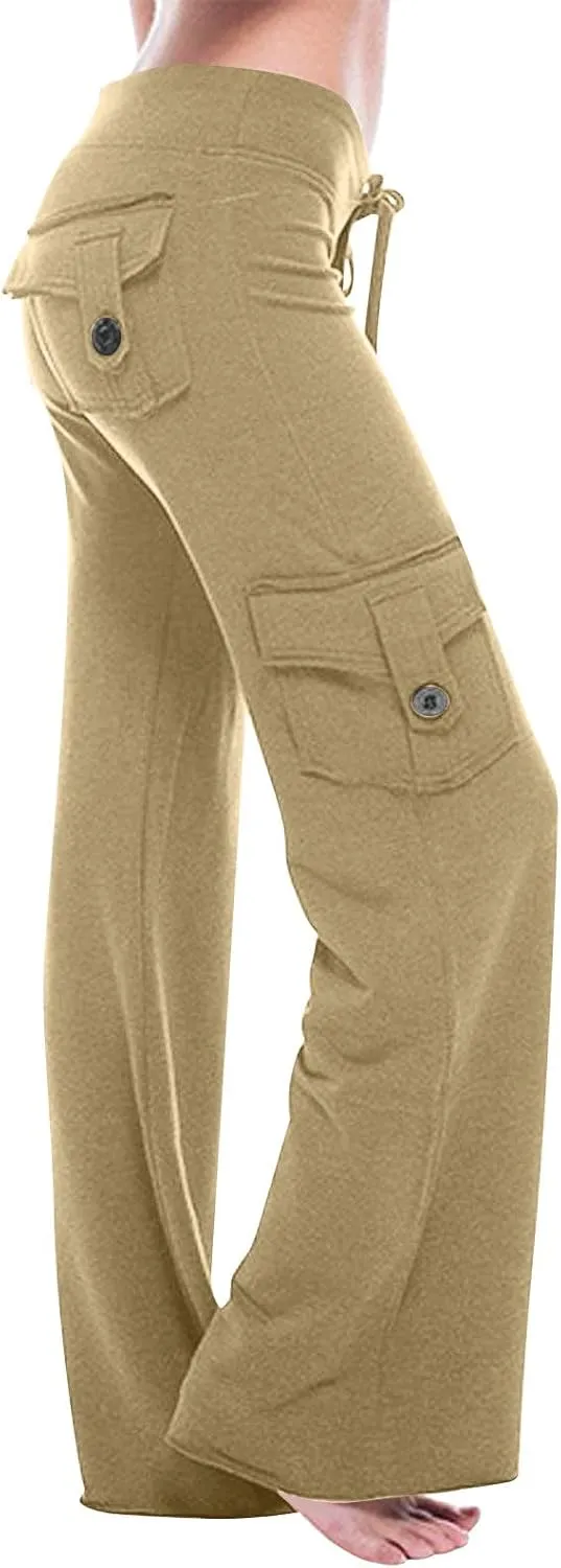 jsaierl Women Plus Size Straight Leg Capris Elastic Waist Lightweight Comfy Linen Capri Pants Summer Casual Tapered Pants