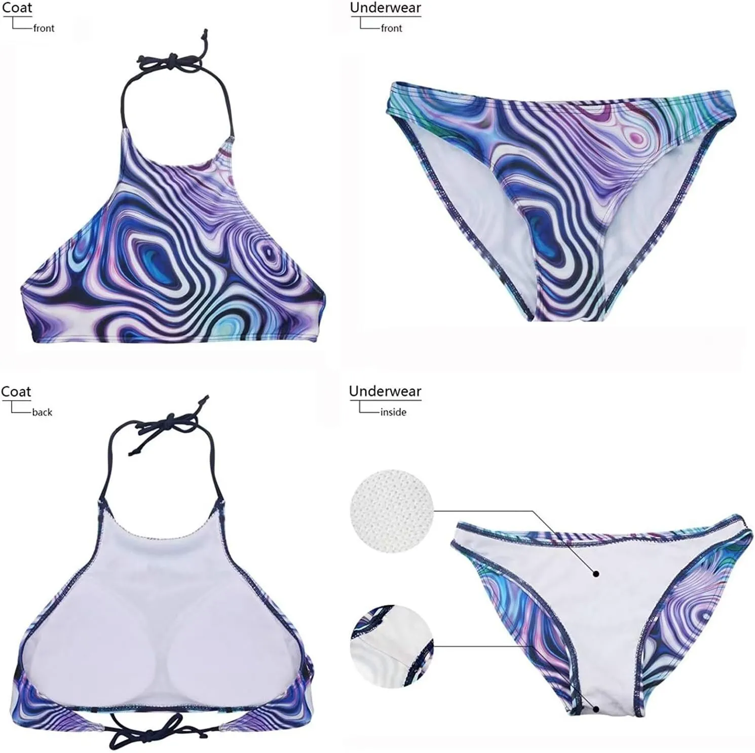 KEIAHUAN Couples Matching Swimsuit Summer Swimwear Women 2 Piece Bikini Set Men Trunk