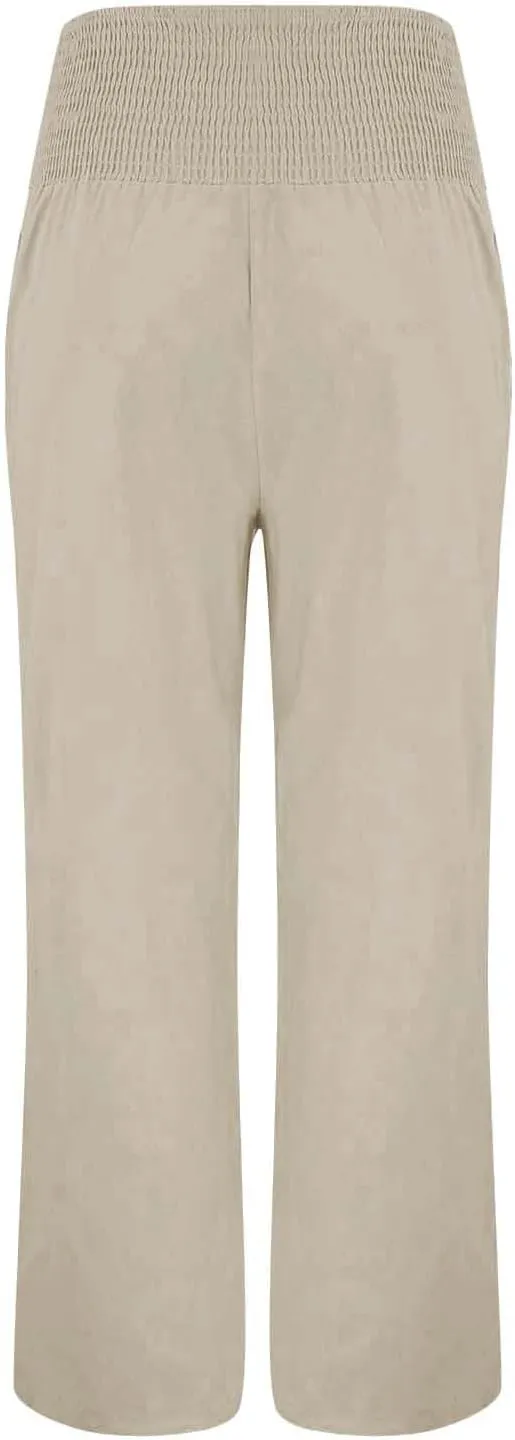 LCMTWX Flowy Pants for Women Solid Cotton and Pants with Pocket Long Pants with Pockets Pull On Pants for Women Womans