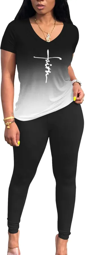 Lounge Sets for Women 2 Piece Summer Casual Jogger Workout Outfits Short Tops Long Pant Sweat suit leggings set