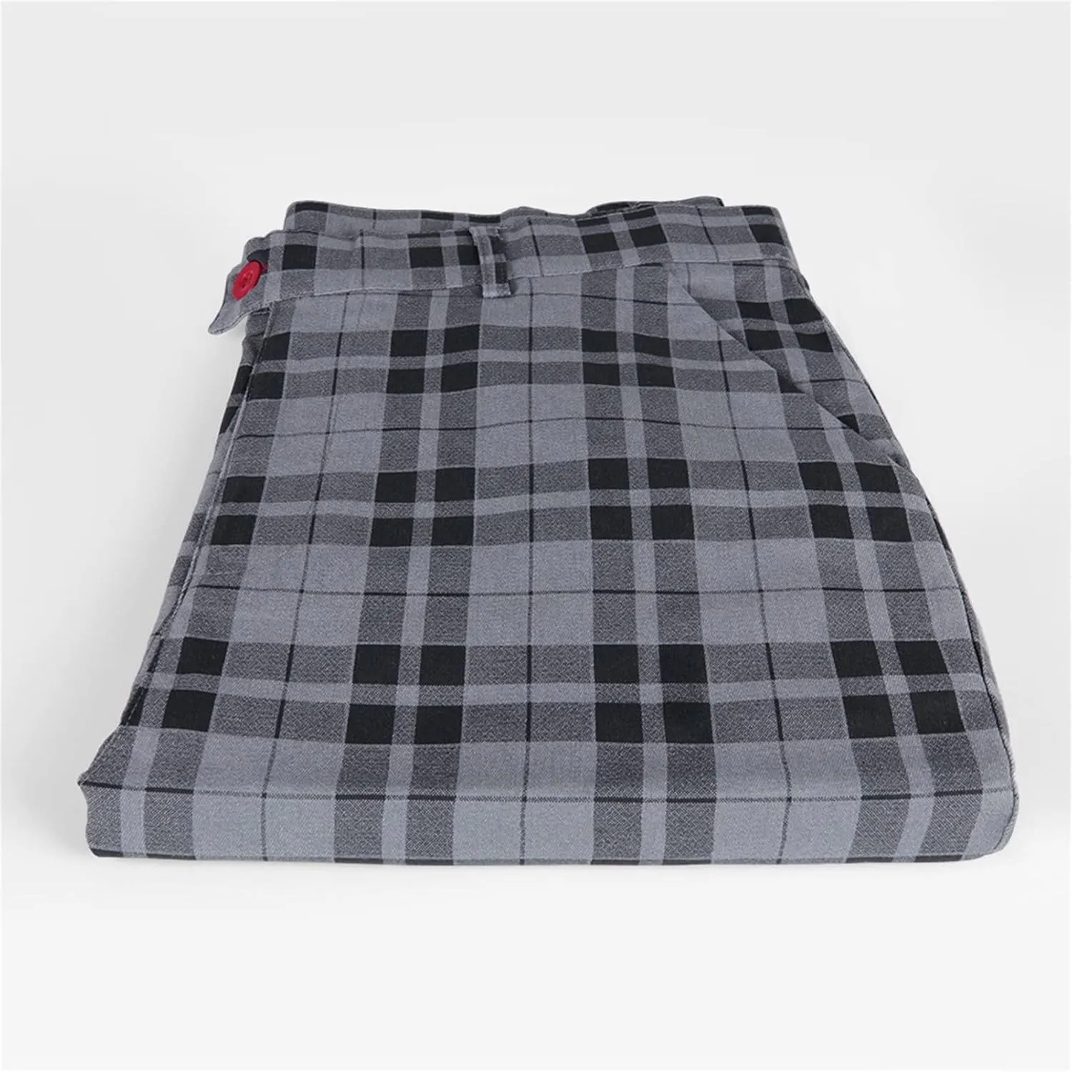 Maiyifu-GJ Men Plaid Dress Chino Pants Casual Stretch Slim Fit Business Trousers Checked Flat Front Skinny Golf Long Pant