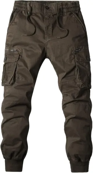 Men's Cargo Pants High Street Leisure Loose Sports Running Solid Color Lace Up Cargo Mens Outdoor Hiking Cargo Pants