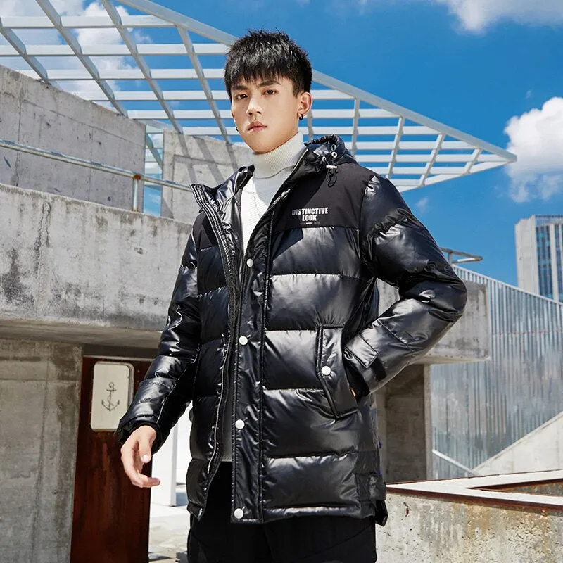 Men's Casual Long Hooded Down Jacket
