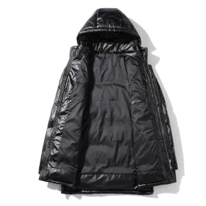 Men's Casual Long Hooded Down Jacket