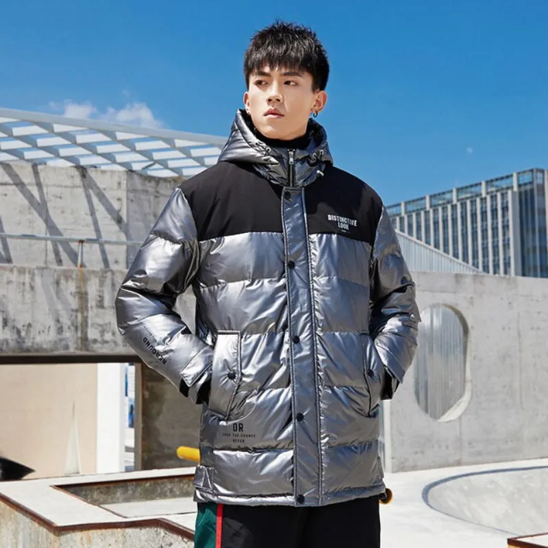 Men's Casual Long Hooded Down Jacket