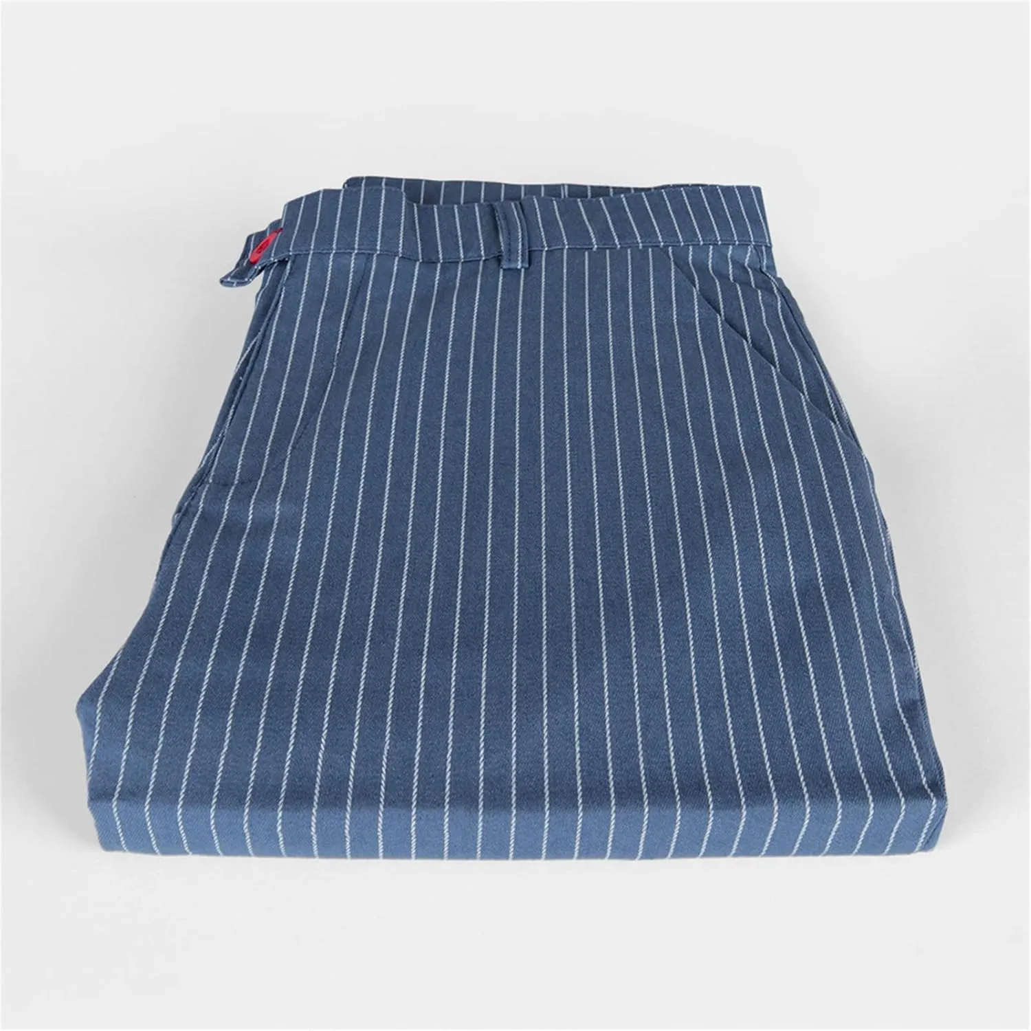 Men's Stretch Stripe Dress Pants Business Flat Front Golf Long Pant Classic Slim Fit Tapered Chino Trousers