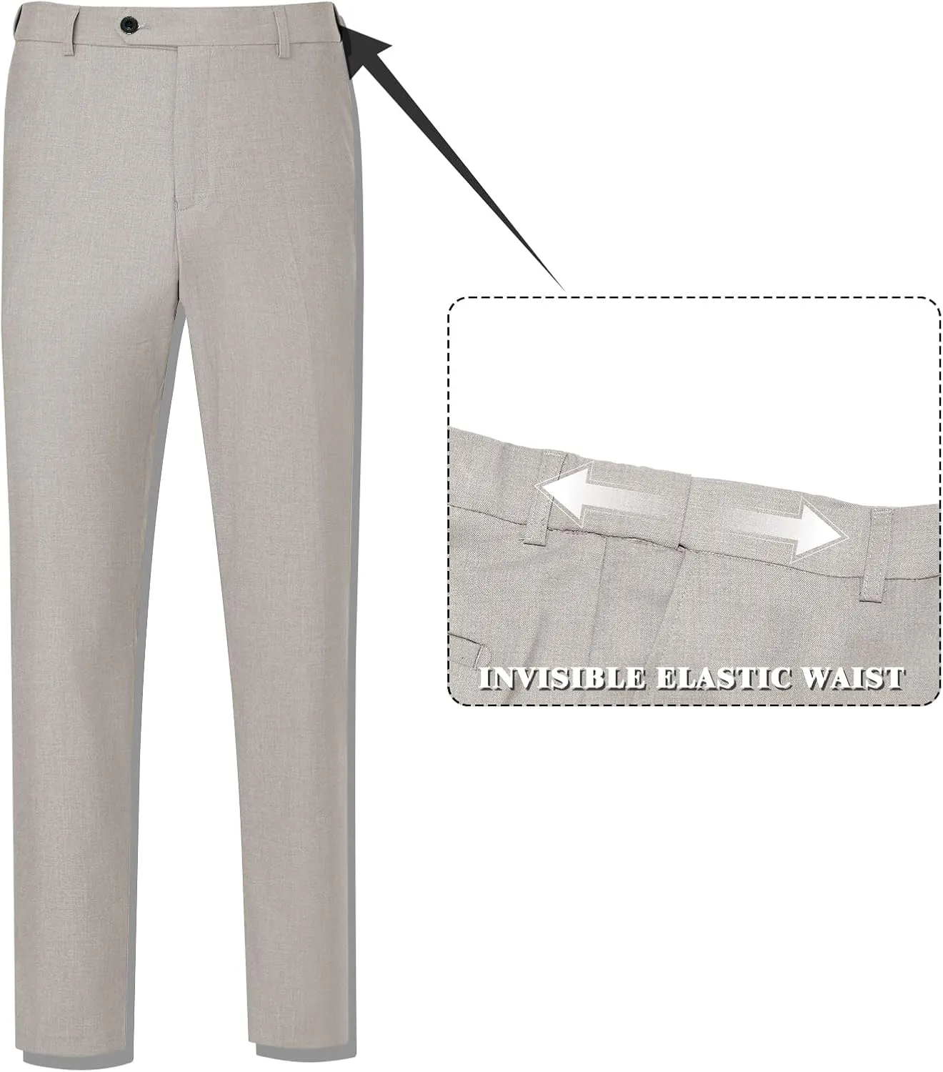 Men's Suit 3 Piece Slim Fit Suit Set, Two Button Solid Jacket Vest Pants with Tie, Men Tuxedo Suit Set