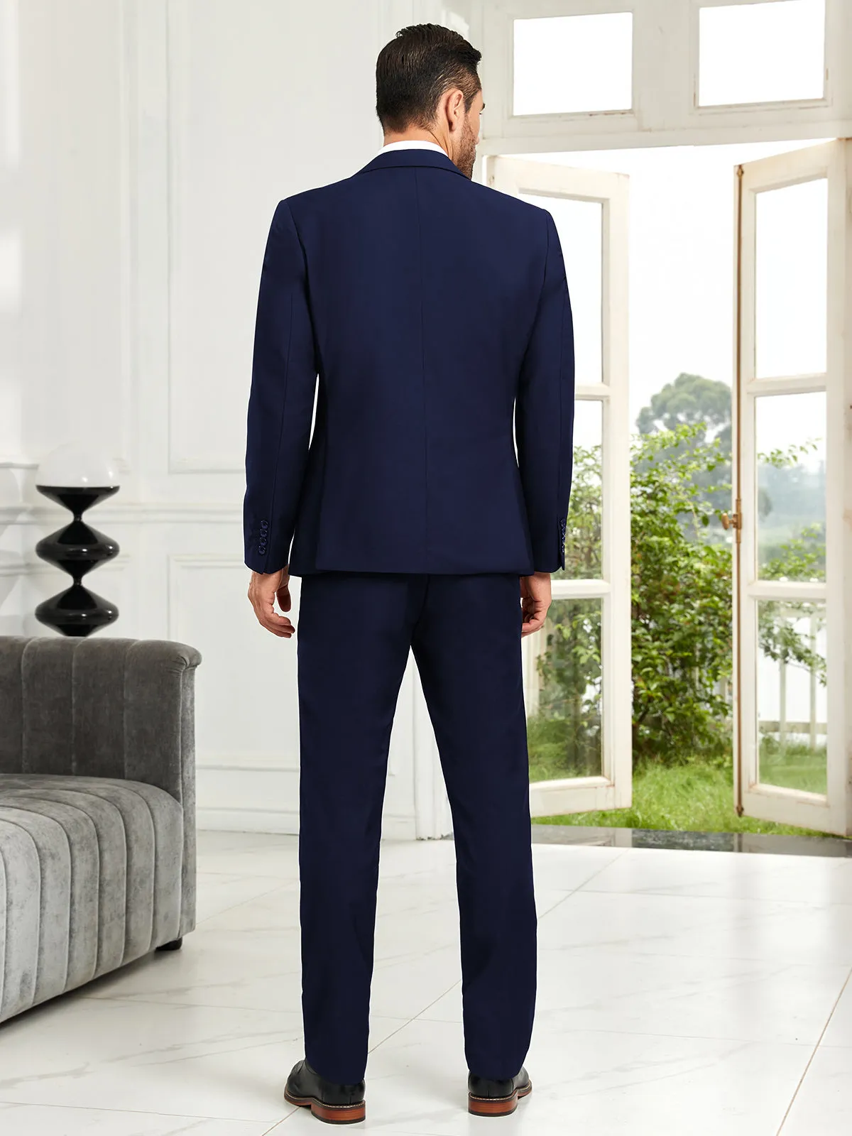 Mens Suit Slim Fit 3 Piece Suit Men Formal Tuxedo Set Casual Wedding Prom Groom Suits