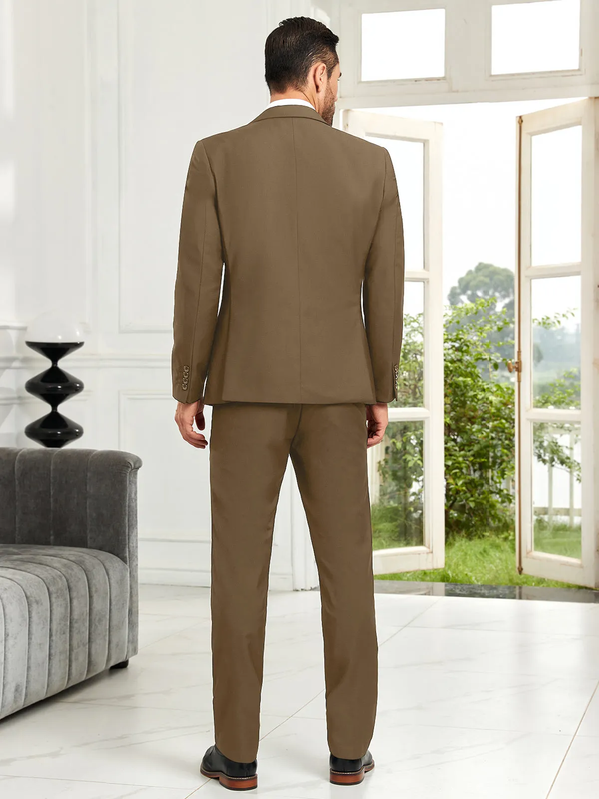 Mens Suit Slim Fit 3 Piece Suit Men Formal Tuxedo Set Casual Wedding Prom Groom Suits