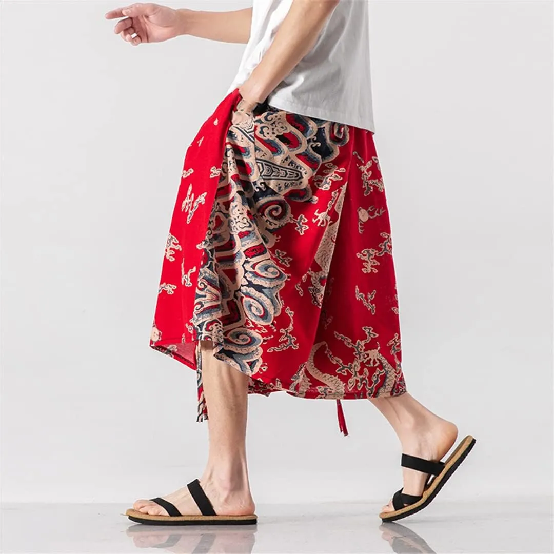 MenS Wide Leg Pants Loose Streetwear Jogger Sweatpants Harajuku Style Harem Casual Trousers