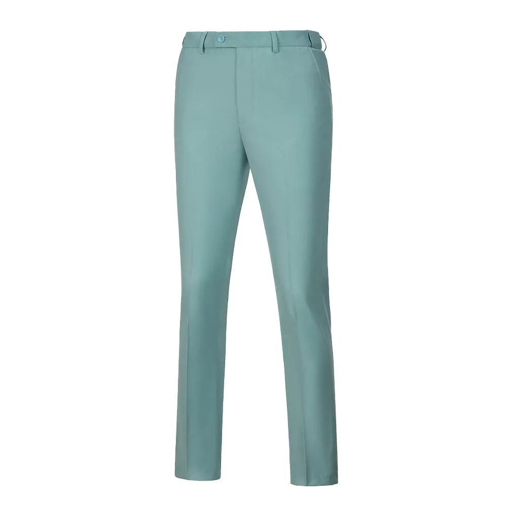 Mint Green Men's Suits 2 Pieces Vest Pants Set V-Neck Slim Fit Casual Waistcoat Suit