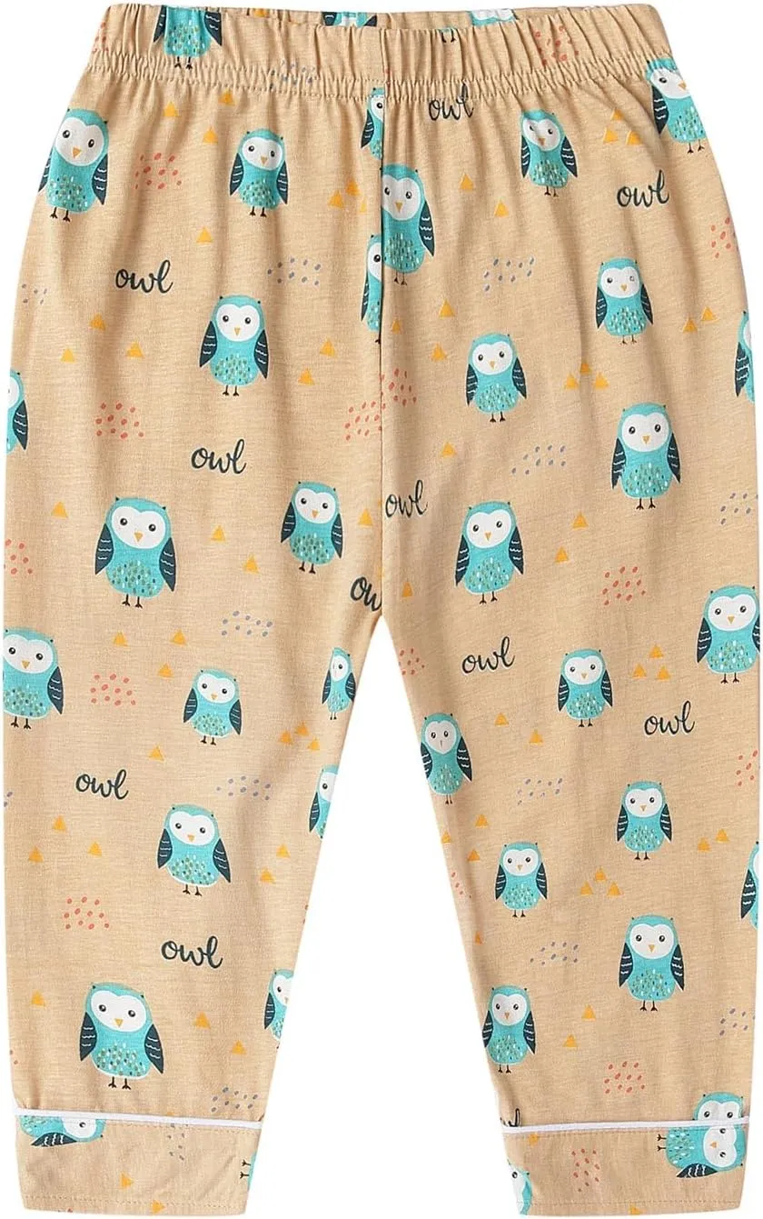 Mud Kingdom Little Boys Girls Summer Pajamas Set Button Down Funny Cartoon