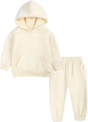 MYGBCPJS Youth 2PCS Jogger Outfits Set Fleece Hooded   Sweatpants Boys Girls Athletic Sweatsuits Pullover Clothes