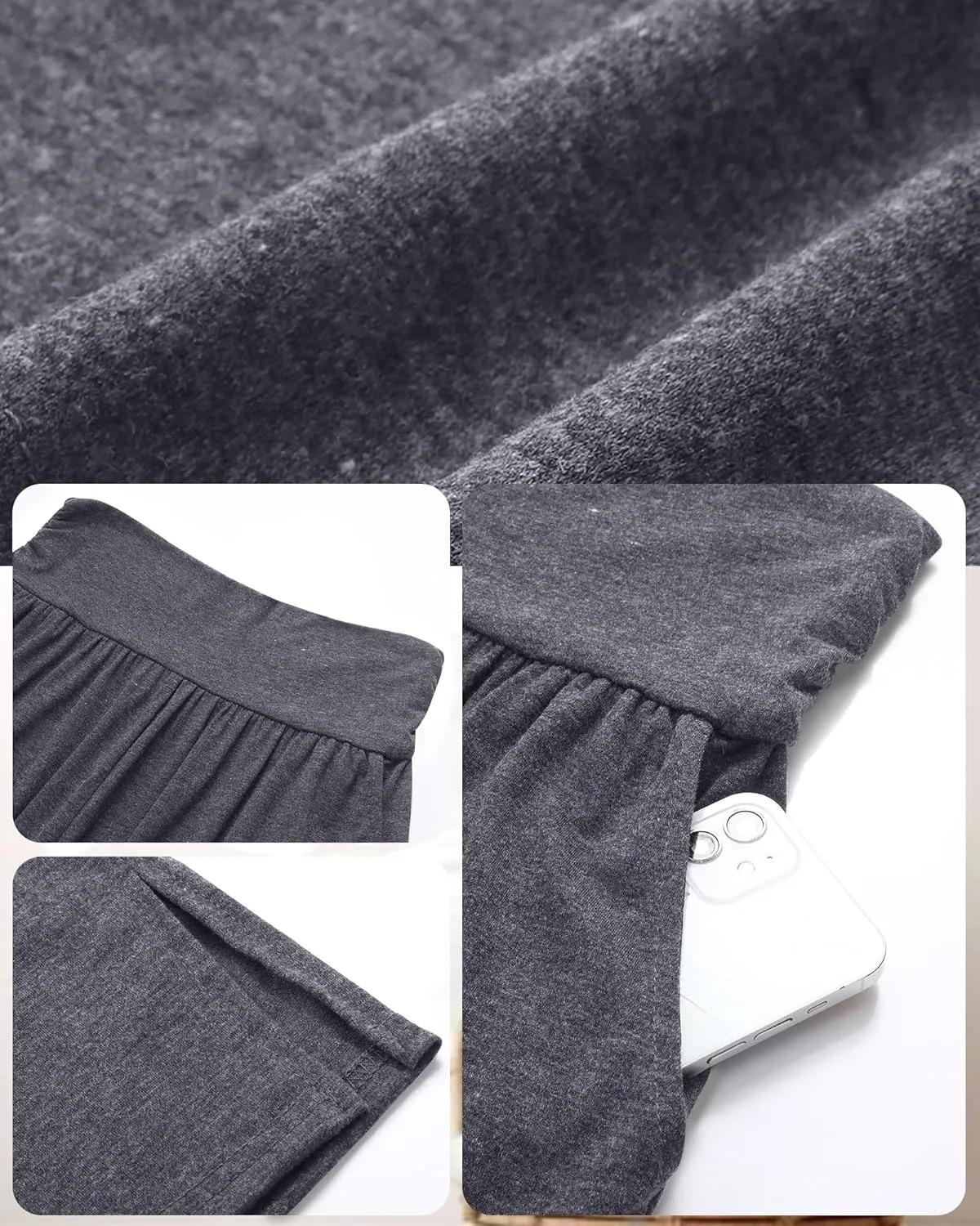 Neer 3 Pack Women's Plus Size Cotton Capri Pants High Waisted Wide Leg Loose Lounge Yoga Cropped Sweatpants with Pockets