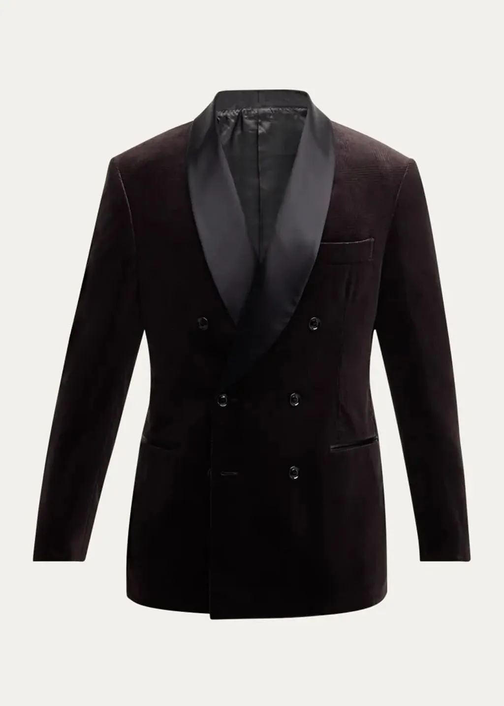 ORBITRAY Men's Velvet Suit 2025 Double Breasted Peaked Lapel Slim Fit Prom Suits for Men
