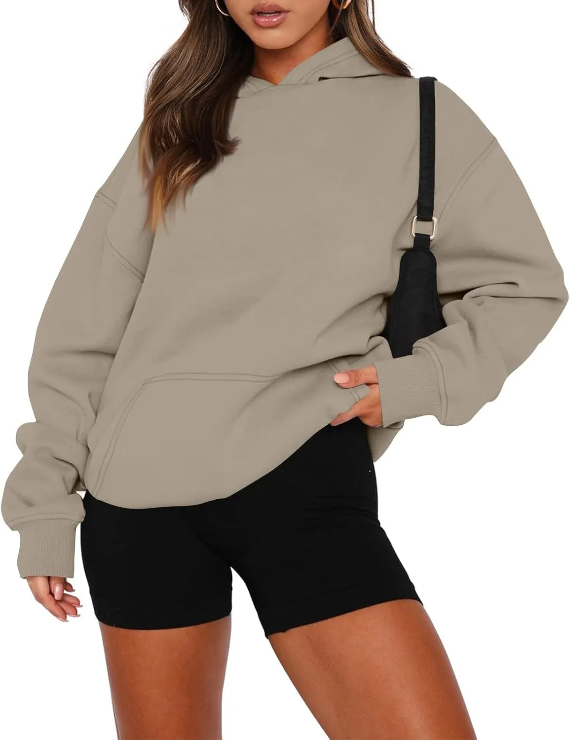 Oversized Hoodies for Women Fleece Hooded Sweatshirt Drop Shoulder Long Sleeve Pullover Casual Tops with Pocket