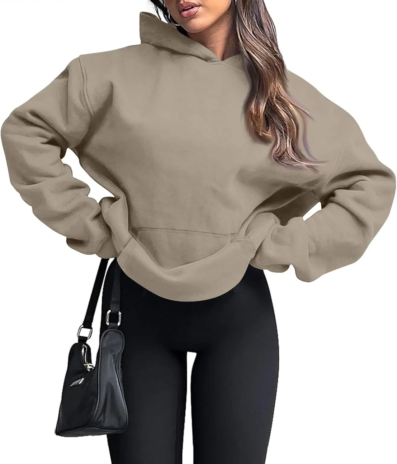 Oversized Hoodies for Women Fleece Hooded Sweatshirt Drop Shoulder Long Sleeve Pullover Casual Tops with Pocket