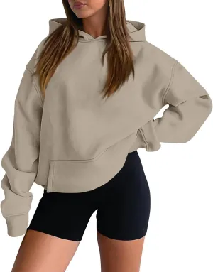 Oversized Hoodies for Women Fleece Hooded Sweatshirt Drop Shoulder Long Sleeve Pullover Casual Tops with Pocket
