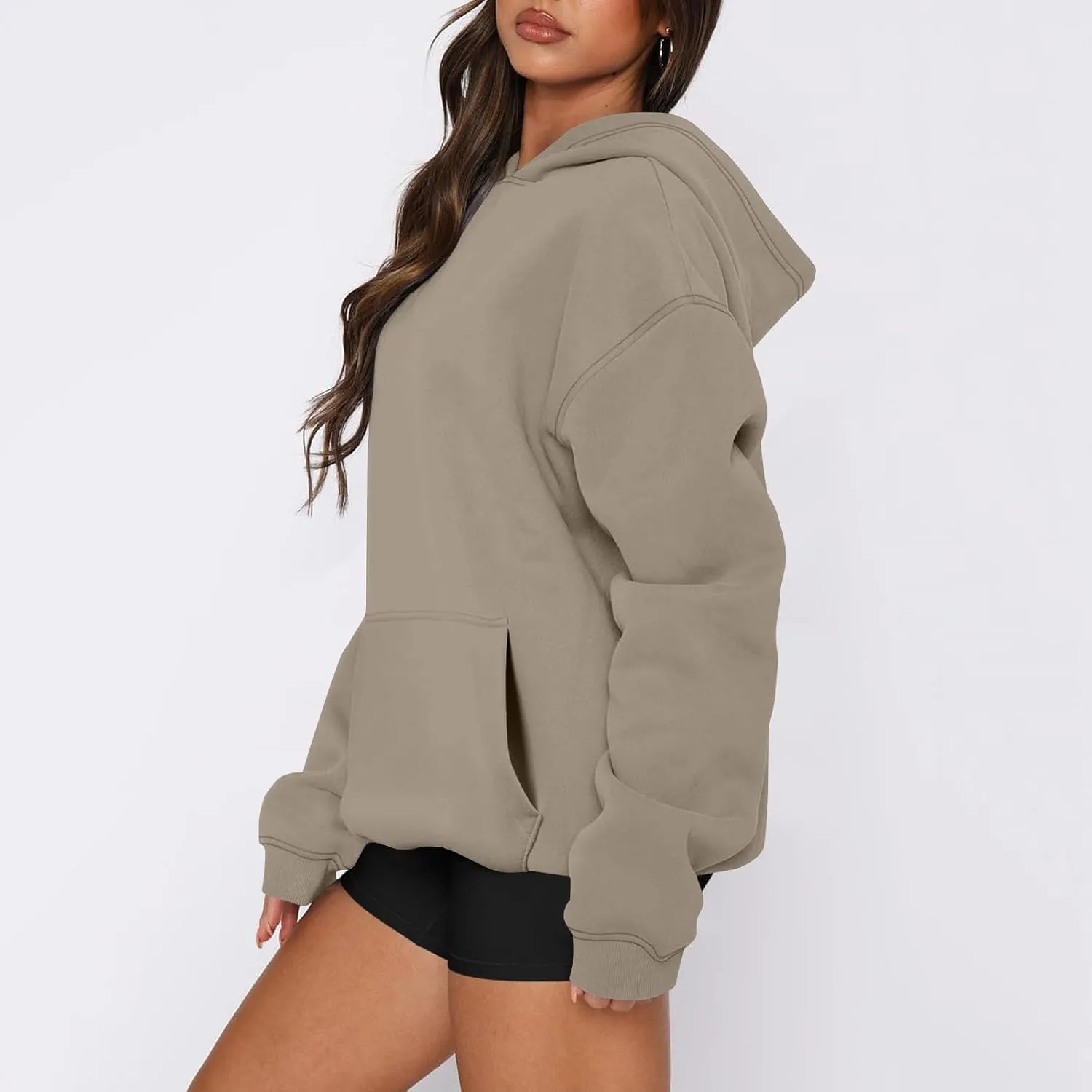 Oversized Hoodies for Women Fleece Hooded Sweatshirt Drop Shoulder Long Sleeve Pullover Casual Tops with Pocket