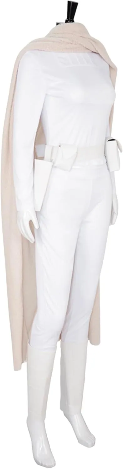 Padme Amidala Costume Women Girls Queen Padme Cosplay Jedi Battle Uniform Suit with Cloak Belt for Halloween