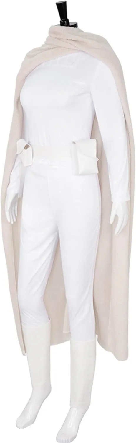 Padme Amidala Costume Women Girls Queen Padme Cosplay Jedi Battle Uniform Suit with Cloak Belt for Halloween
