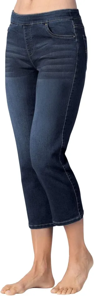 PajamaJeans Women's Capri Jeans for Summer - Pull on Capris - Womens Casual Pedal Pushers