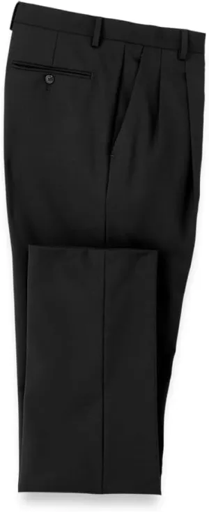 Paul Fredrick Men's Wool Stretch Bengaline Pleated Suit Pants