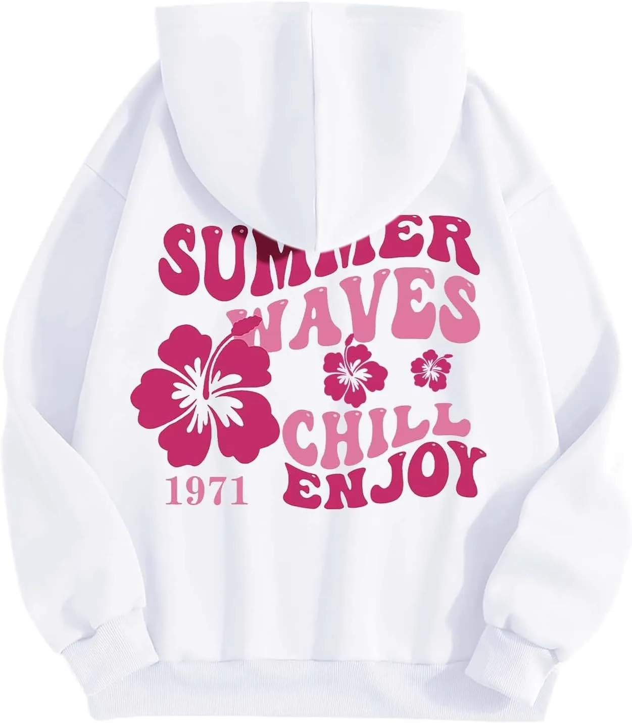 Pink Palm Hoodie For Teen Girls Casual Long Sleeve Y2K Hooded Pullover Tops Oversized Letter Graphic Hoodies With Pocket