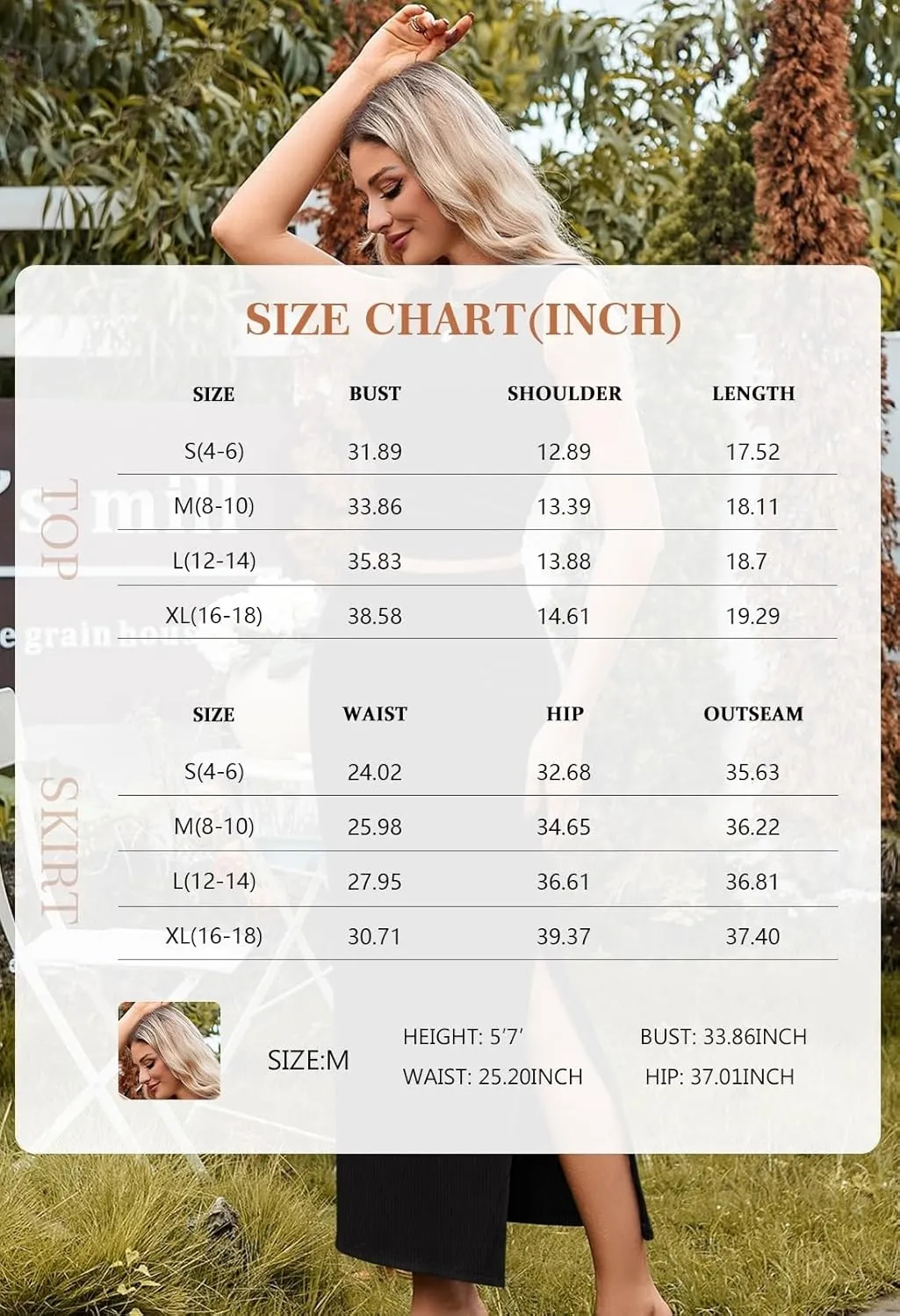 Pink Queen Women's 2 Piece Summer Outfits 2025 Sleeveless Ruched Tank Top Bodycon Slit Ribbed Maxi Skirt Vacation Dress Set